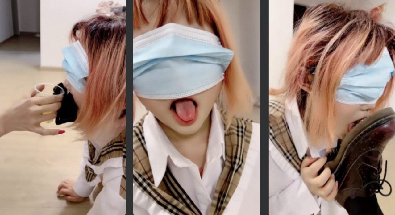 Taozi S | Female bestie being a bitch/stuffing panties in mouth and drinking holy water/licking dirty soles/stockings on head