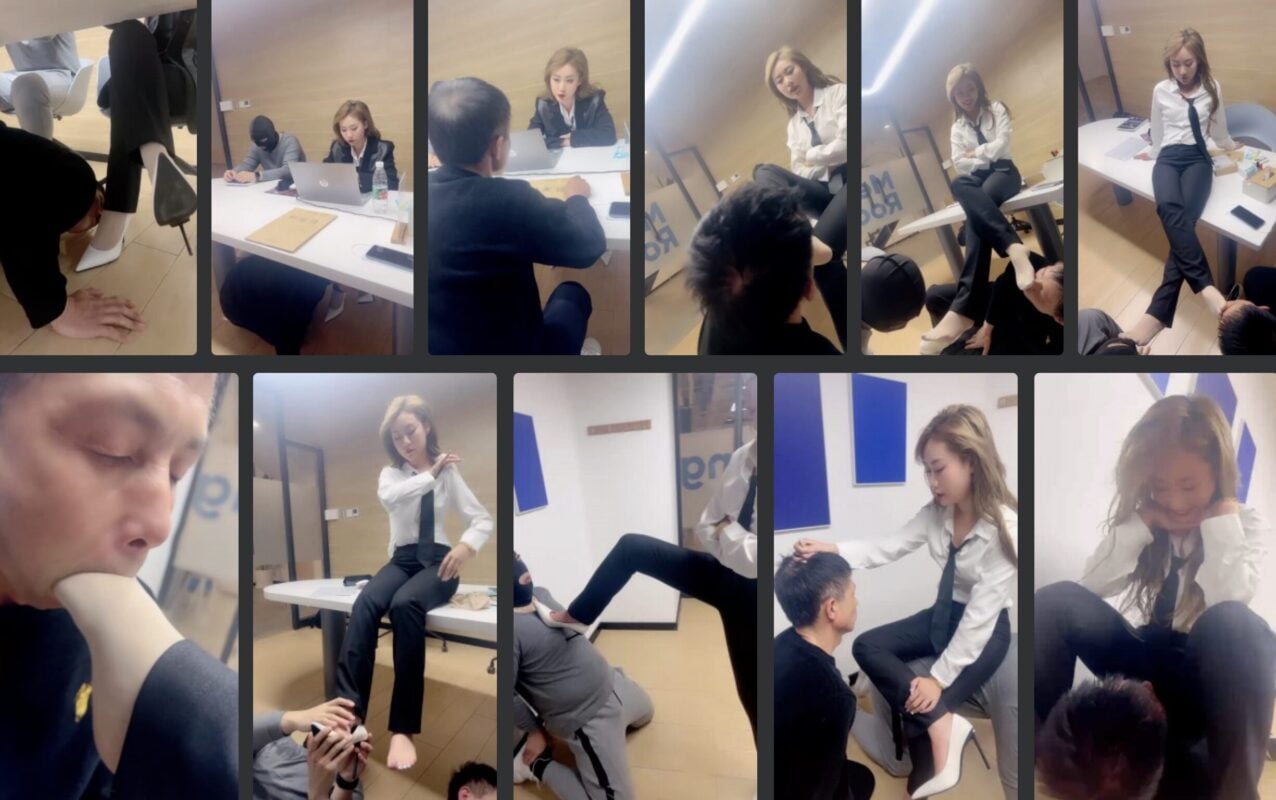 二宝 | 办公室OL制服诱惑之虐杀两老板-视频截图