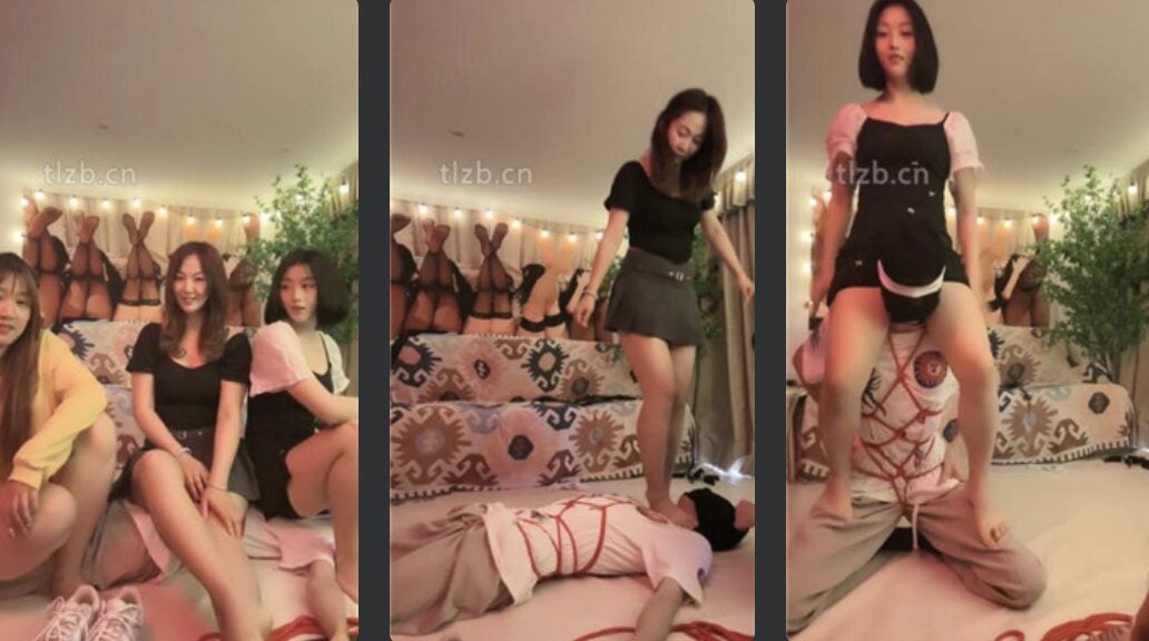 御萝刑 | 4S素人女主捆绑调教之鞭打闻脚/踩踏骑脖