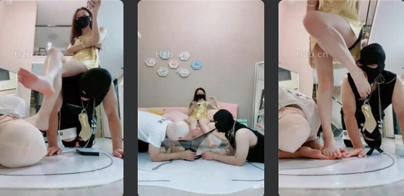 陈莹斯 | 虐双奴之骑马爬行/臭脚捂脸/狂舔裸足