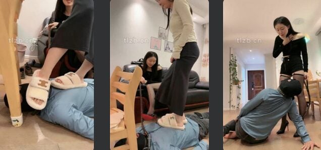 青島大吉 |彼女がSとしてサークルに入る：クッションに乗る/踏みつけと舌/ディープスロートフィーディング