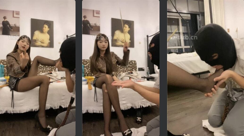 可儿女王 | 黑丝高跟美腿跪舔脚