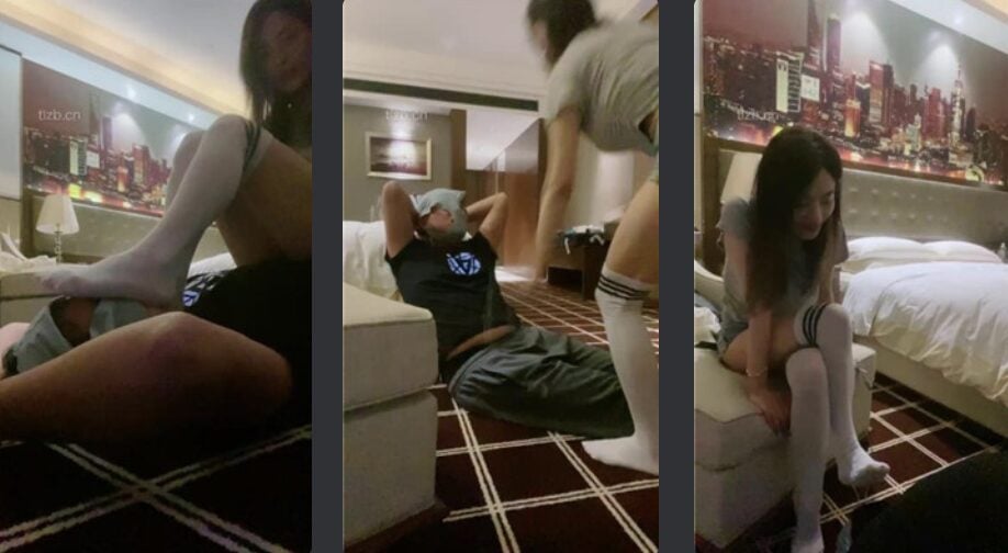 不知名美女 | 掐拧胳膊/及膝袜捂脸窒息/数据线狠抽/踩踏