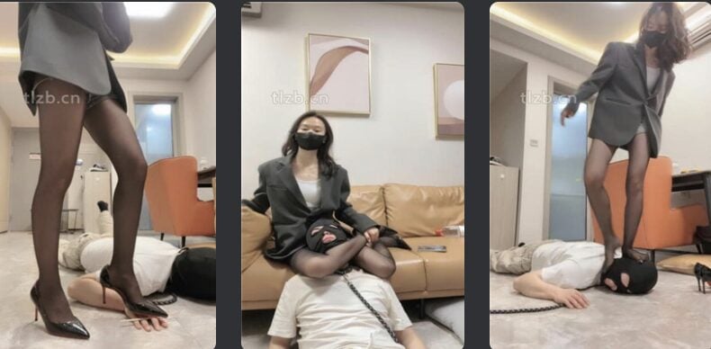 万一 | 长靴模特女王调教之跪舔黑丝高跟/耳光/踩狗爪/腿绞/脚炸果汁喝