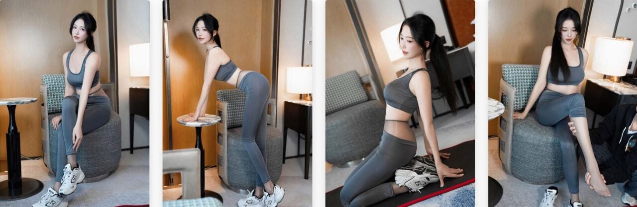 抖娘利世 | 灰色瑜伽服裤里丝-视频截图
