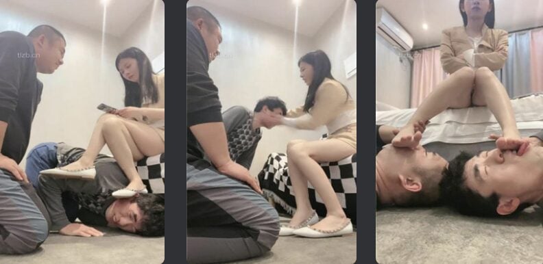 樱木花椒 | 铆钉平底鞋虐废脚下父子奴超强深喉舔脚