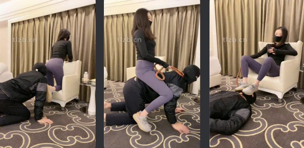 扶桑 | 运动女神瑜伽裤调教之椰子鞋白短袜踩虐狗