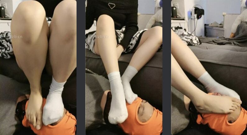 玥野兔 | 脏臭白袜脚碾压狗脸