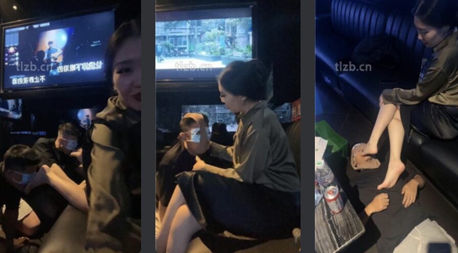 猫爷 | 陪酒小妹S恋足调教之KTV虐双奴