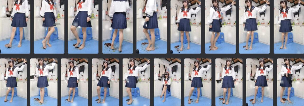 芊芊 | JK制服裸足踩小龙虾竖屏-视频截图