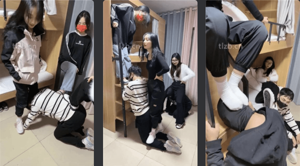 尤物大大 | 女生寝室4主VS双奴带新人学妹入圈调