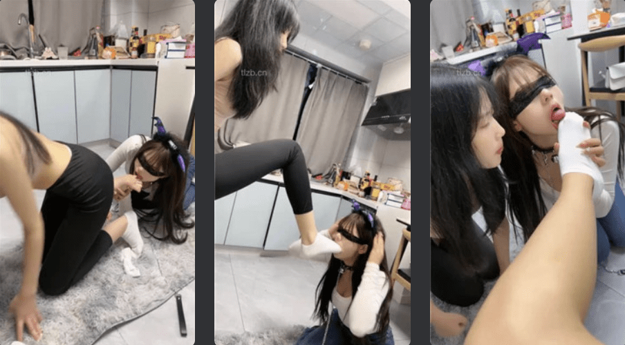 橙宝 | 双母畜奴下奴调教之品尝白袜/骑马钻胯/臀部诱惑