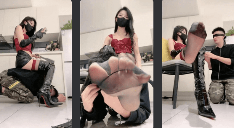 玥樾 | 靴奴开发调教之坐垫羞辱/跪舔