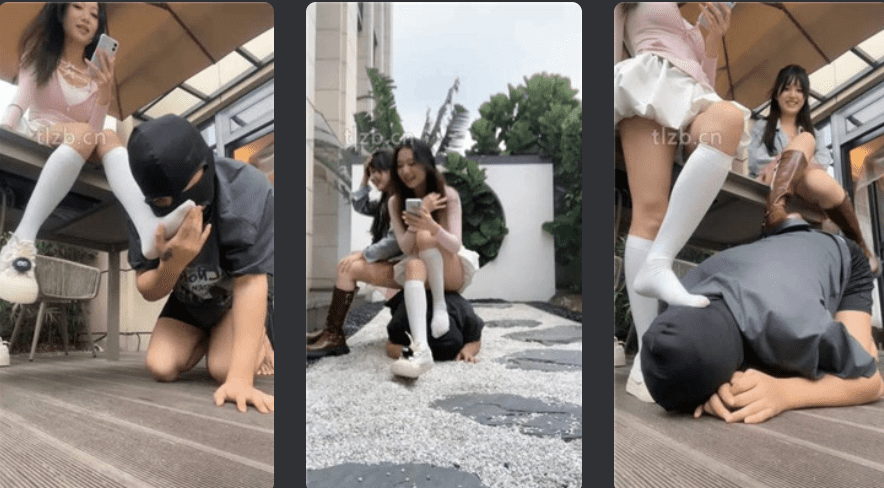 香芋朱朱 | 双S户外首调之桌下跪舔/踩背坐头/踢裆 双视角版