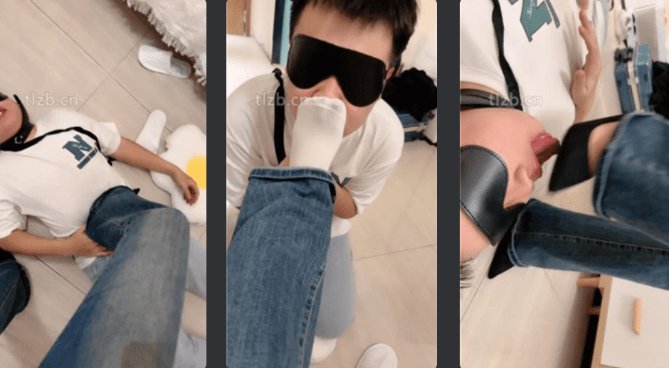 蘇漢 | 白い靴とハイヒールでフットパッドを踏む/ひざまずいて白い靴下と裸足を舐める