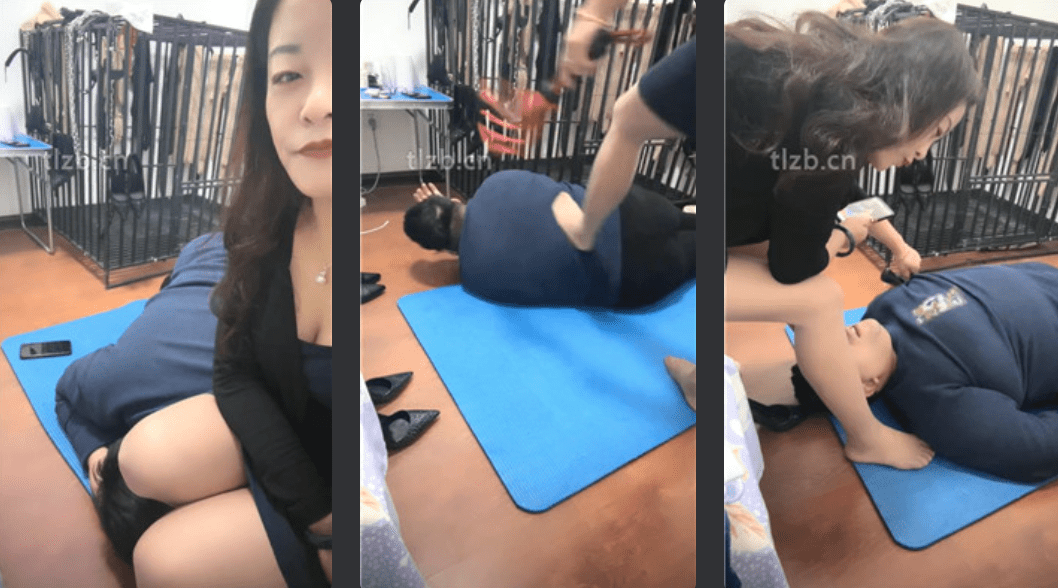 冰色 | 肥奴闻舔高跟肉丝脚/揪耳朵踩踏