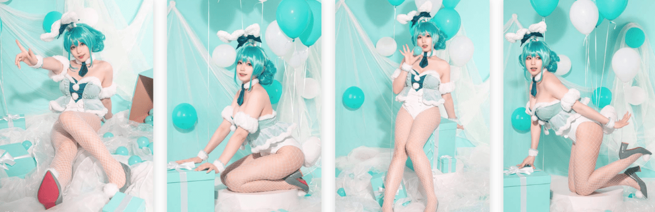 Nyako喵子 | 初音白兔白色网袜高跟鞋-视频截图