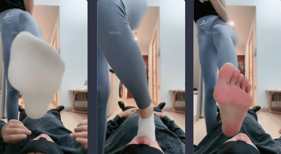 Mei Na Gege | Queen Goddess S yoga pants white socks feet / slap / stinky white socks smell humiliation / deep throat / bare feet licking