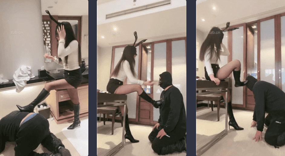 Yueyinger | Educating a running dog/kicking the crotch with a long boot/slapping with a high heel shoe/crushing the dog's paw