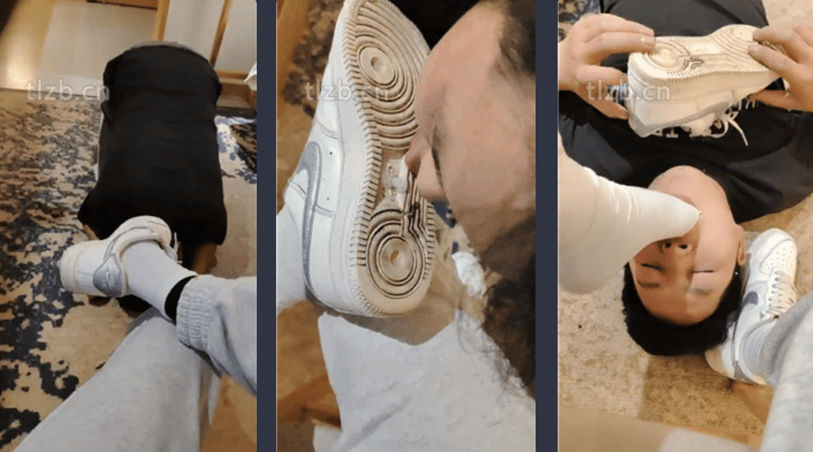 Shu Ran | Dirty shoes, white socks and black stockings after exercise, insulting the dog