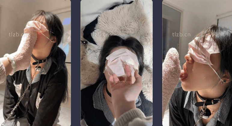 The orange is not ripe | Female slave M/choking/smelling and licking towels and cotton socks