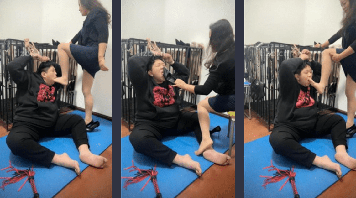冰色 | 吊绑肥狗之肉丝高跟踩虐