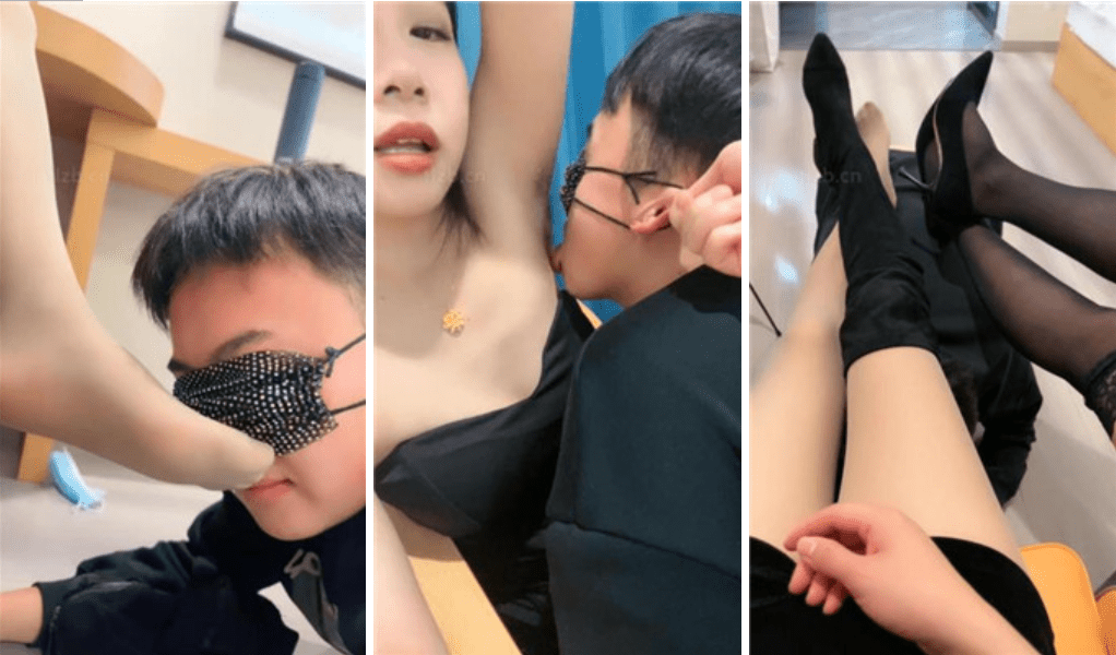Alice | Double S trampling/black silk legs foot fetish licking/armpit licking