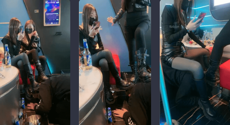 酒鸽 | 双主KTV虐M/骑狗背/拽头发强制舔脚/坐脸窒息