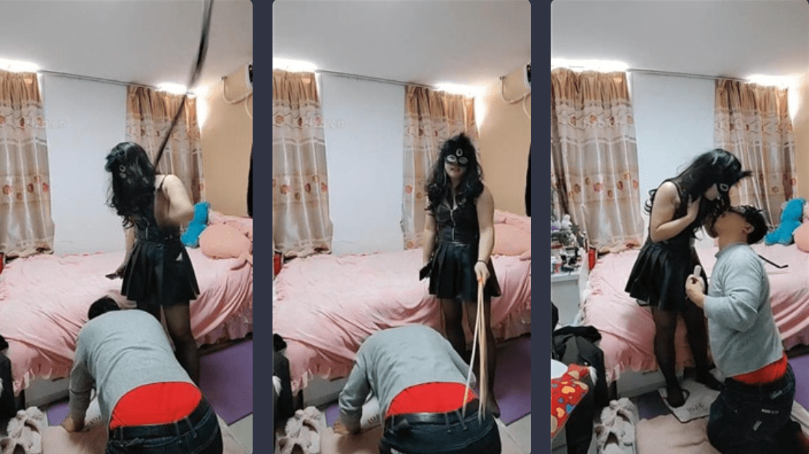 Queen of Laughter | The full version of the vicious stepmother's abuse/whipping with a cane/trampling with high heels and black stockings