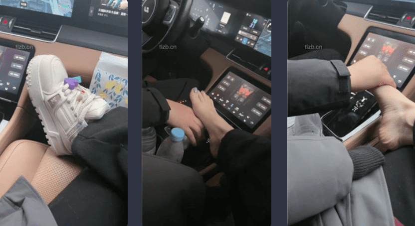 Xiaoyue | Sneakers, white socks, bare feet, seducing Didi driver