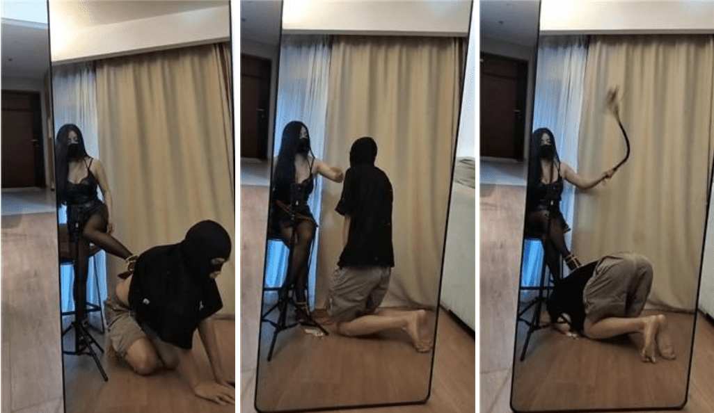 Tao Nai | Sexy goddess rivet high heels black stockings play