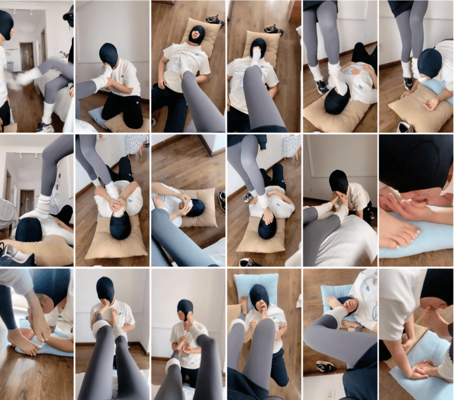 P崽 | 白袜踩踏闻臭脚-视频截图