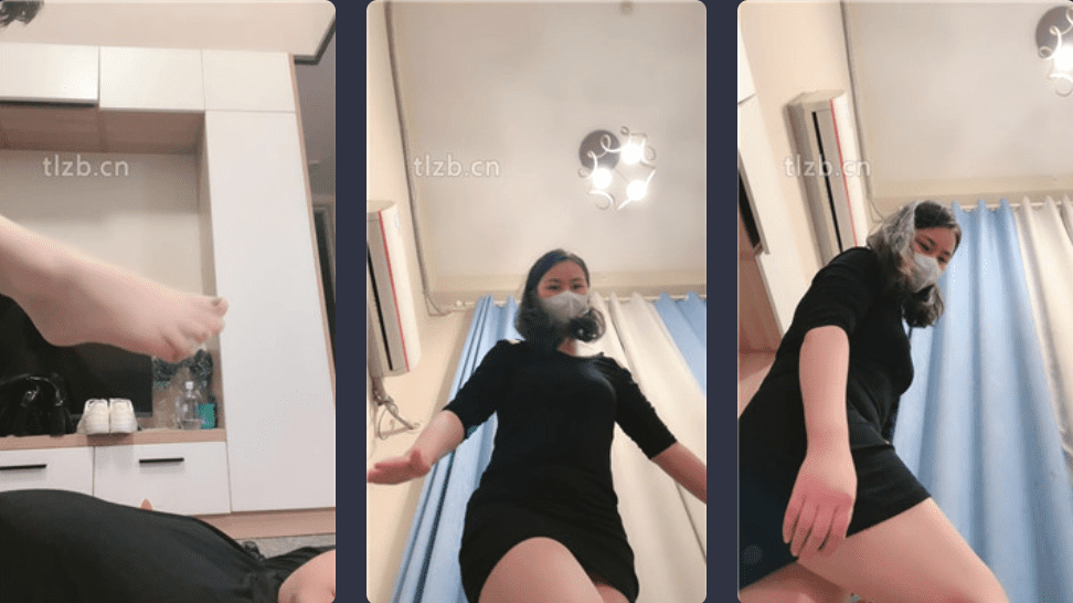 素人星探 | 白袜脚碾压踩地毯狗-视频截图