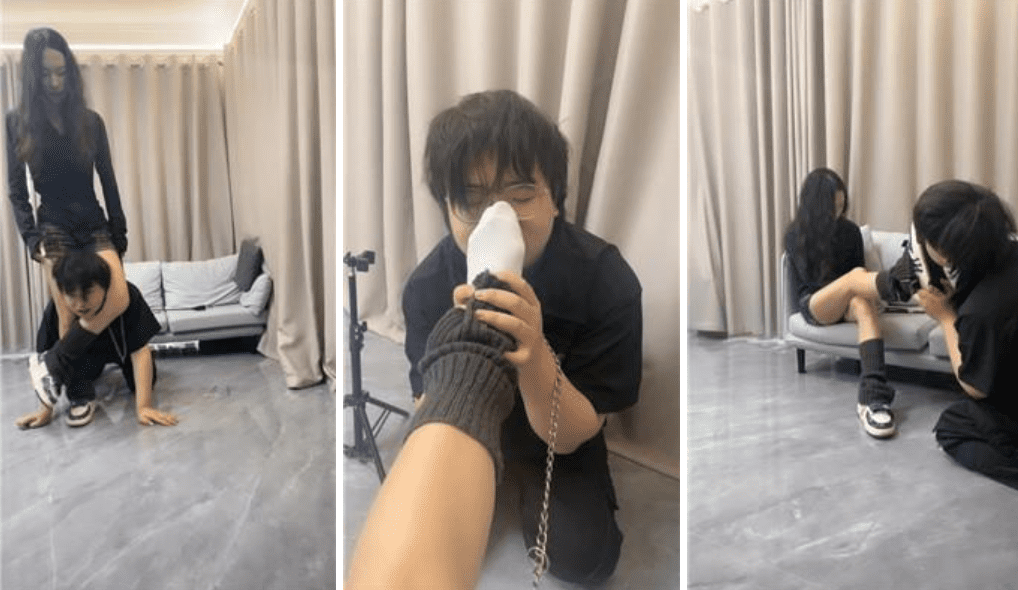 素人挖掘机 | 长发女神S鞭打/耳光/舔LV鞋/喂圣水/踩踏