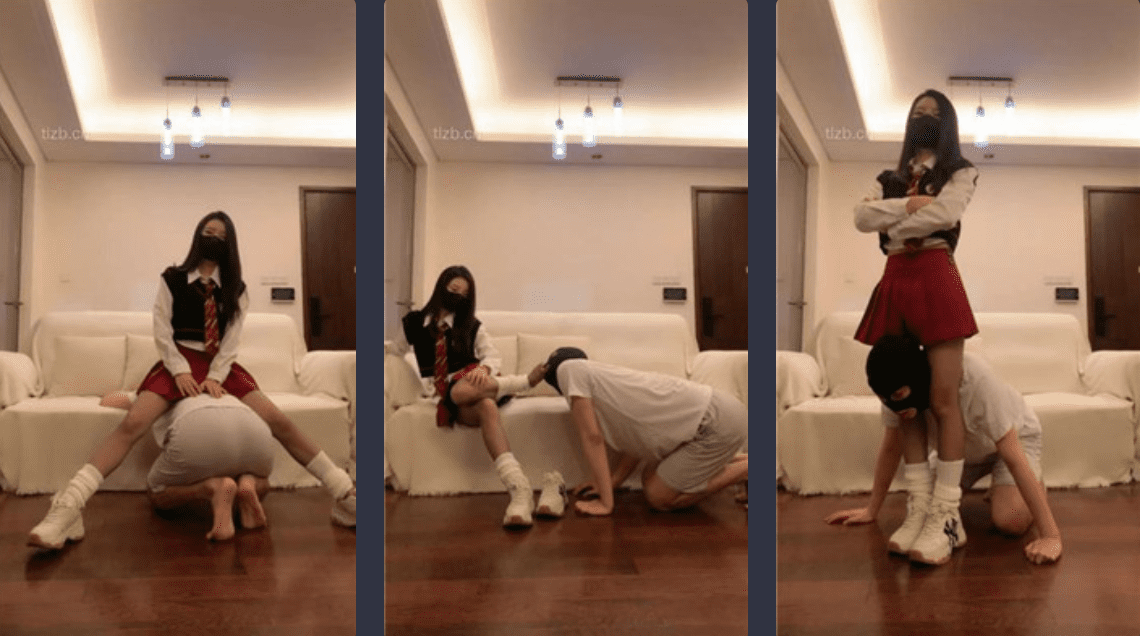 宝爷 | JK学姐/白鞋白袜踩踏/重度踢裆/坐脸窒息