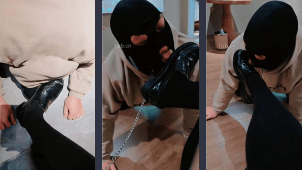 舒苒 | 跪舔皮鞋及膝袜的黑丝诱惑