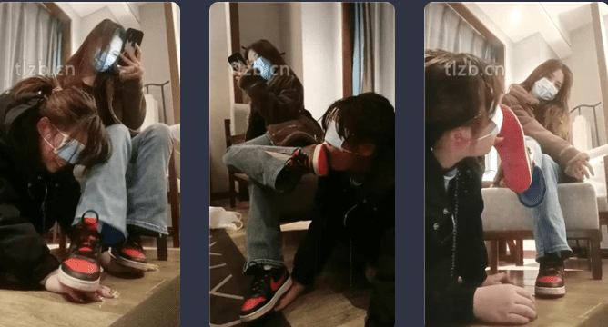 爱可呀 | 双S开发超模学姐S/钻胯/吃白袜/舔脏鞋/脚底喂食