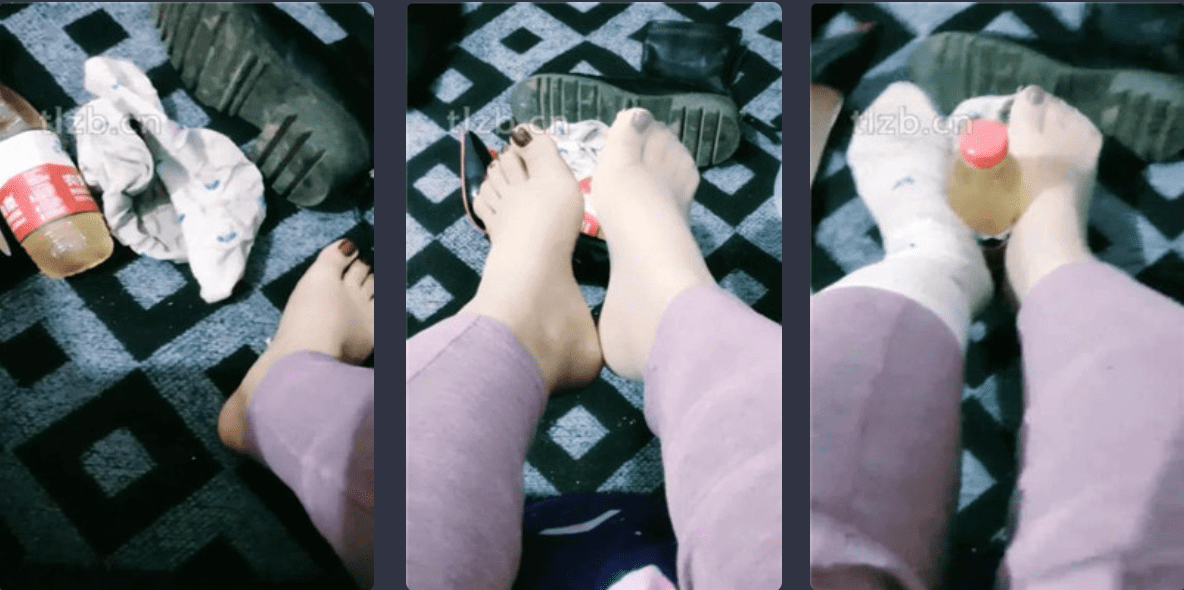 冷百合 | 臭脚丫踩熊猫玩偶