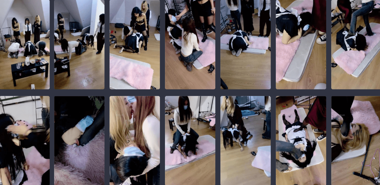 女仆店 | 3女主VS3女慕/笼中圈养/遛狗钻胯/接吻口水-视频截图