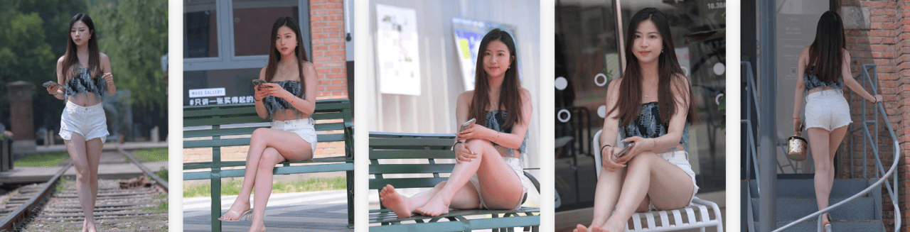 一始街拍作品 | 白色热裤高跟凉拖-视频截图