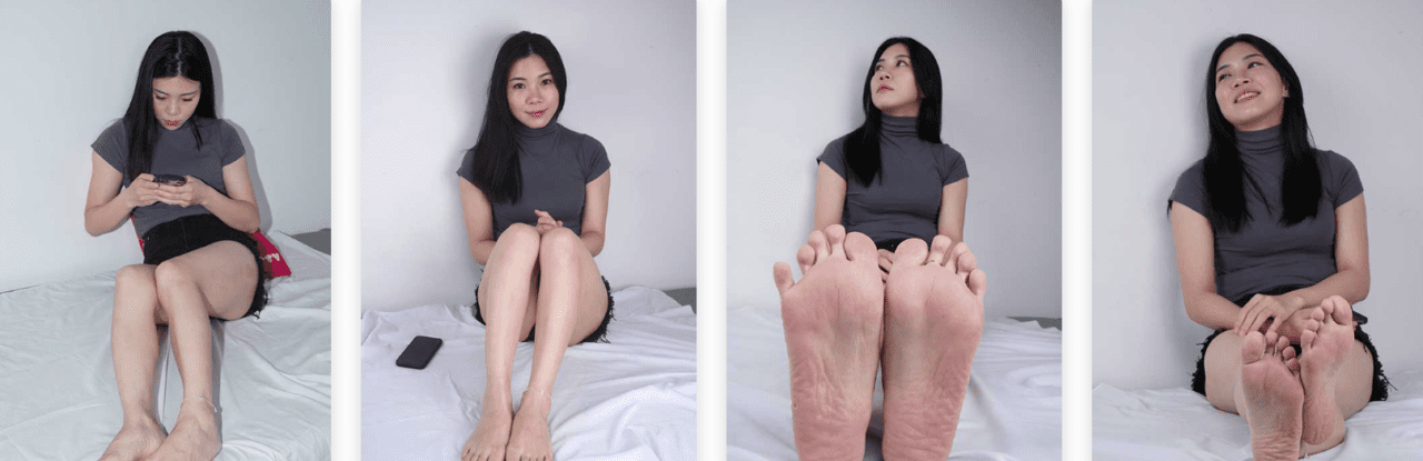 Pary Student Model Photoshoot | New Model Xiaoting's Size 37 Feet Feel Great - Video Screenshot