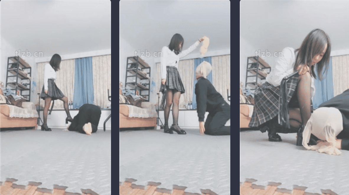 グオエルJK少女虐待 / 犬のように這いずり回す / 革靴と黒シルクを舐める / 鞭打ち
