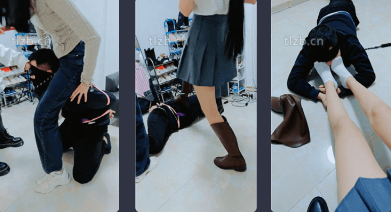 Wenwenwen | Multi-S group adjustment dirty shoes trampled and forced to lick clean three-view version