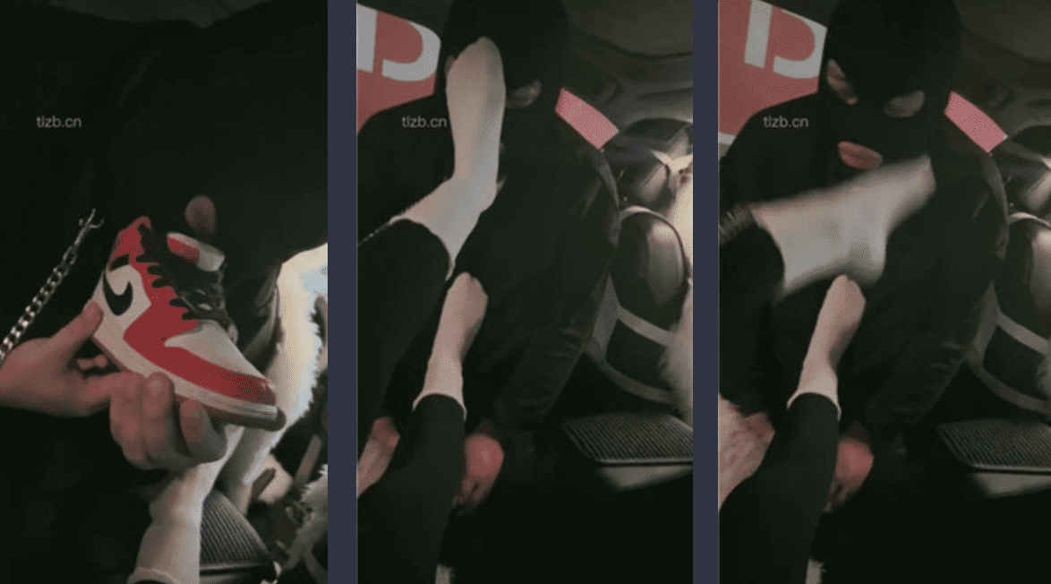Master Zhijing | Let the slave lick the dirty shoes and smelly feet in the car