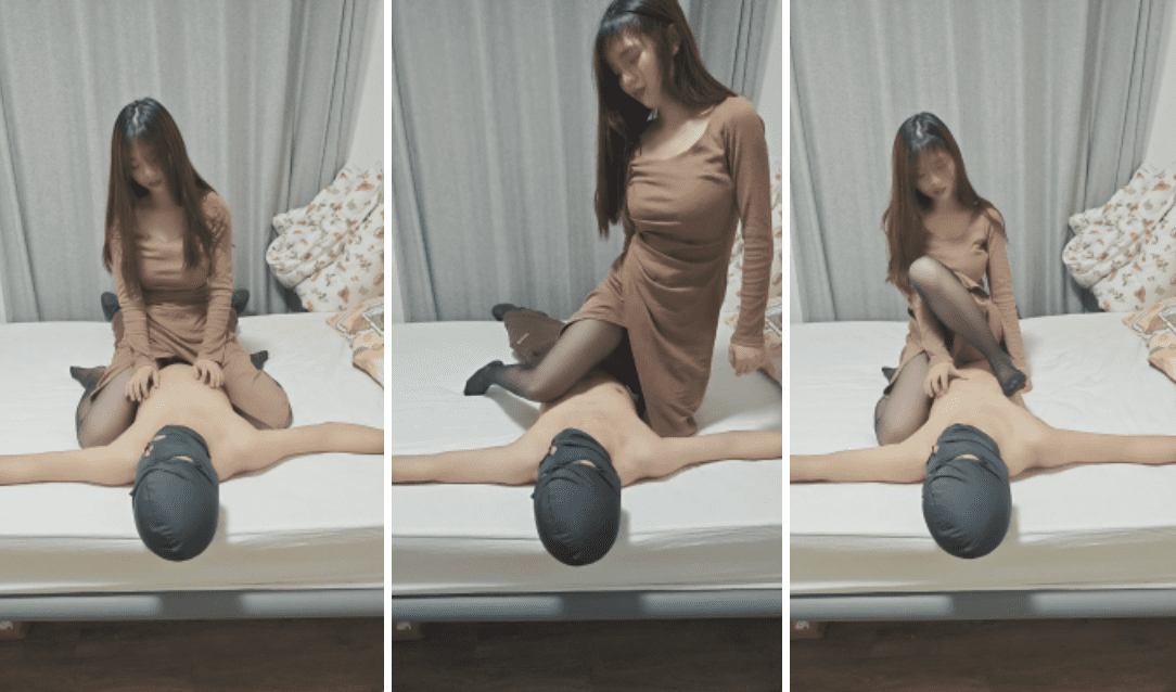 Jiaojiao | Sexy black stockings with breast abuse