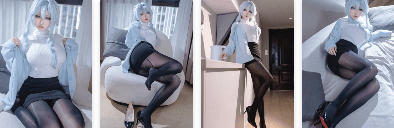 樱梨梨 | 雪女加厚黑丝油光丝袜-视频截图