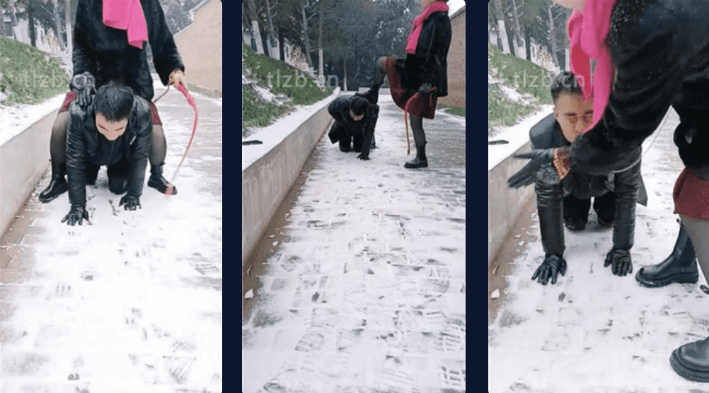 乐爷 | 野外冰天雪地遛狗虐待