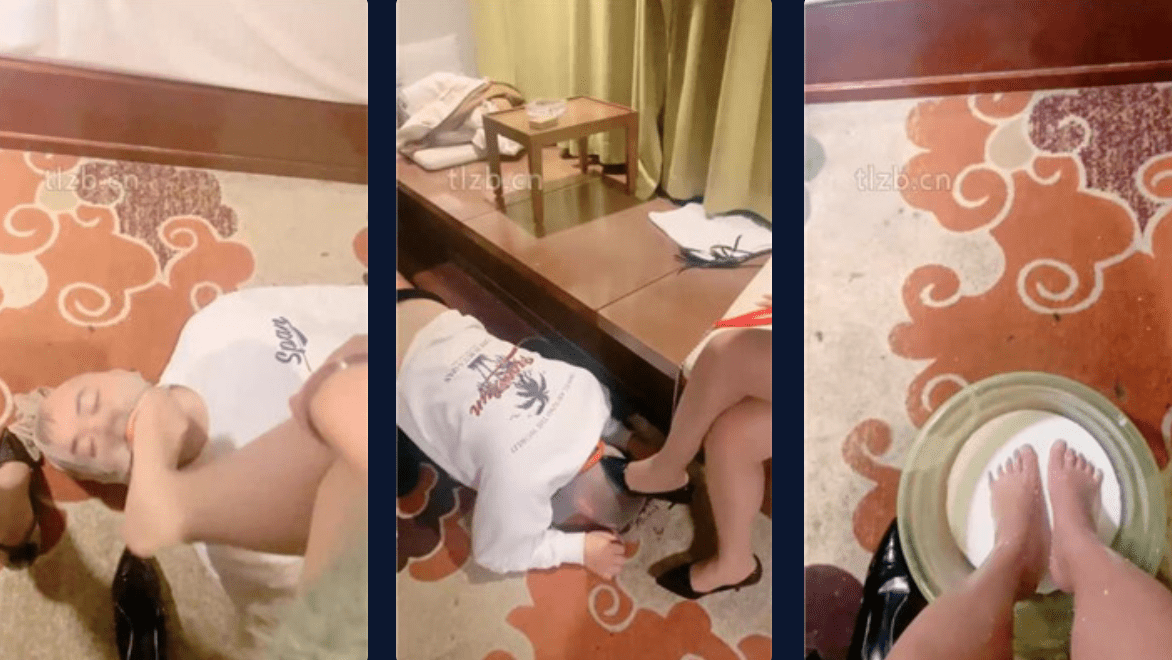 Ke Xin couple | Whipping and insulting/rewarding milk and foot washing water
