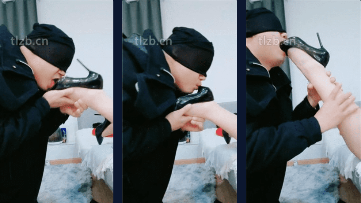 Sister Huizi | High heels bare feet foot fetish licking