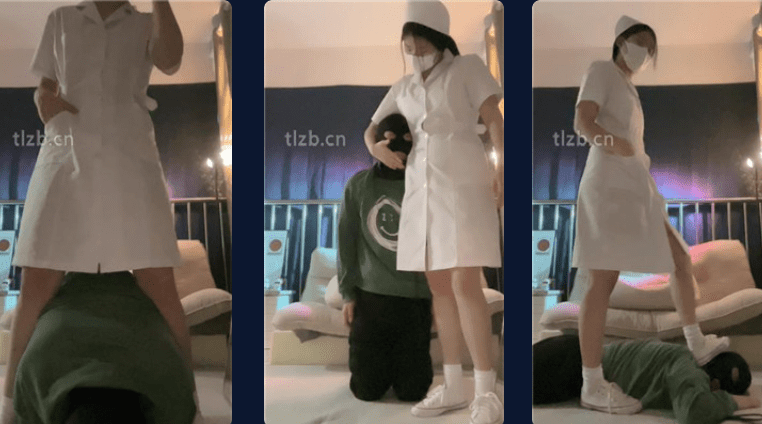 小猫 | 帆布鞋白袜护士/整治不听话的病狗